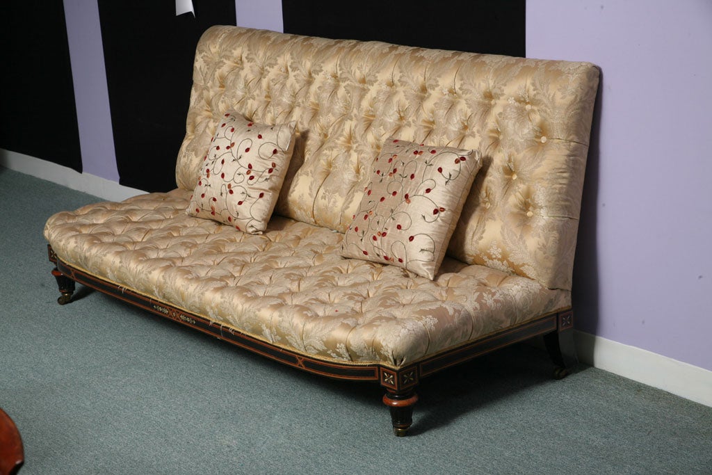 An Antique low English Bench with a Back