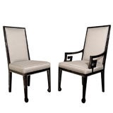 Set of Six High Back Dining Chairs with Greek Key Design