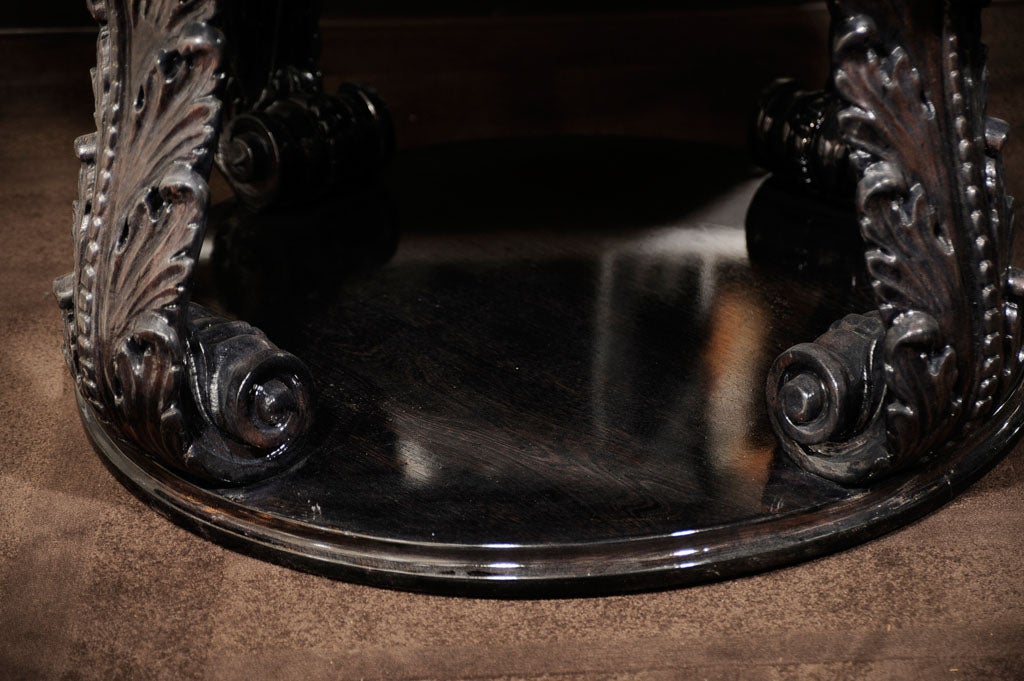 American Exceptional 1940s Occasional Table with Carved Plumes by Grosfeld House