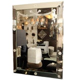 Glamorous 1940s Hollywood Shadow Box Mirror with Draped Lucite Appliques