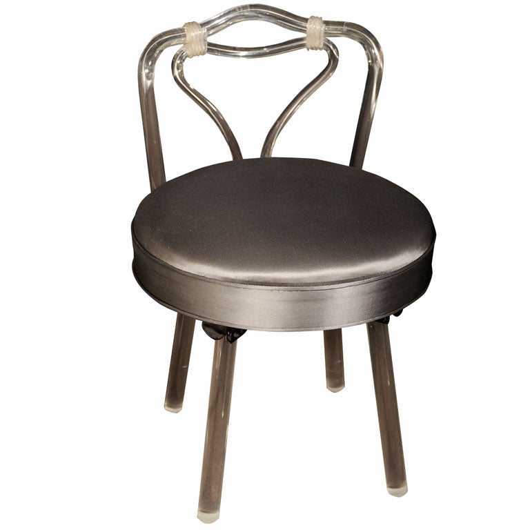1940
s Hollywood lucite Swivel Vanity Stool
