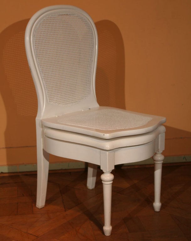 Painted Chaise Percée (Commode Chair) Circa 1900
