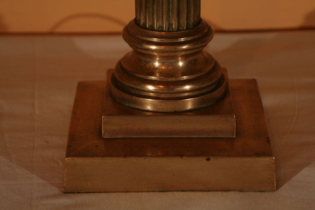 Large English Bronze Column Lamp, Circa 1830 2