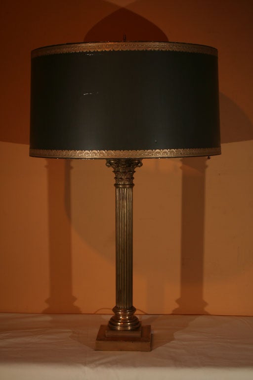 Large English Bronze Column Lamp, Circa 1830 4