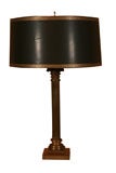 Large English Bronze Column Lamp, Circa 1830