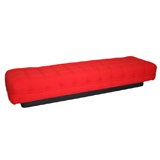 Long Red Tufted Upholstered Bench