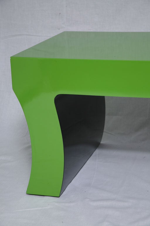American Long and Sleek Two-Tone Bench, Dorothy Draper style