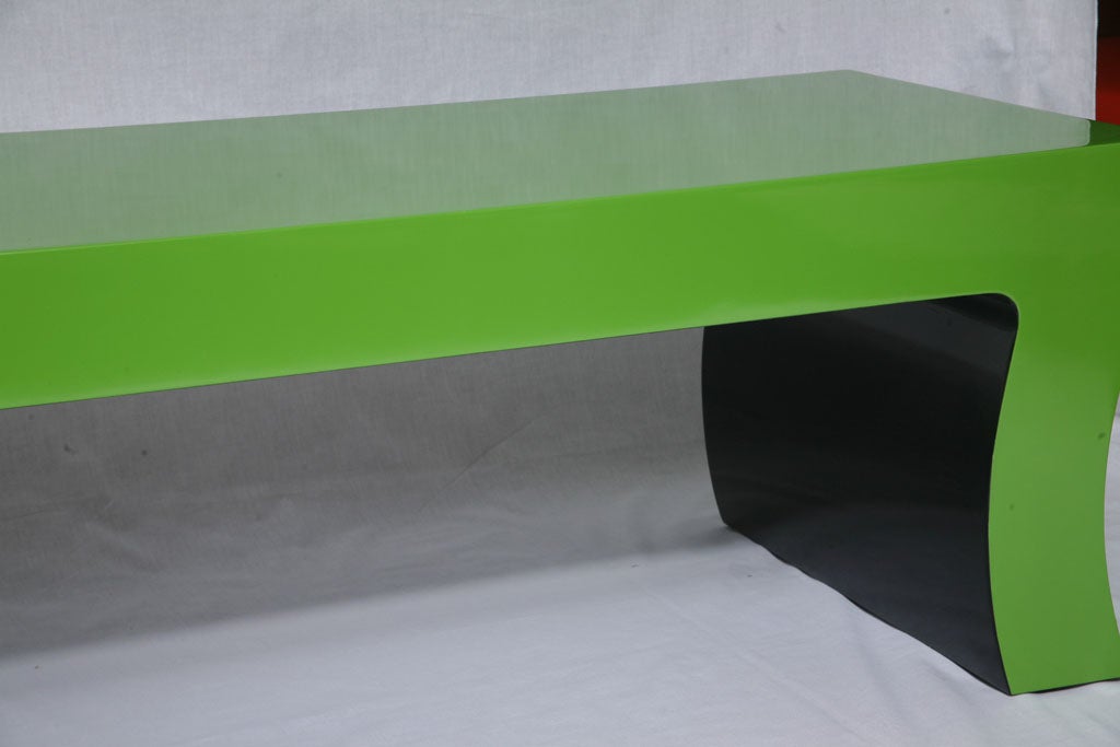 20th Century Long and Sleek Two-Tone Bench, Dorothy Draper style