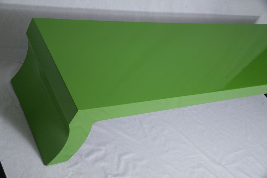 Wood Long and Sleek Two-Tone Bench, Dorothy Draper style