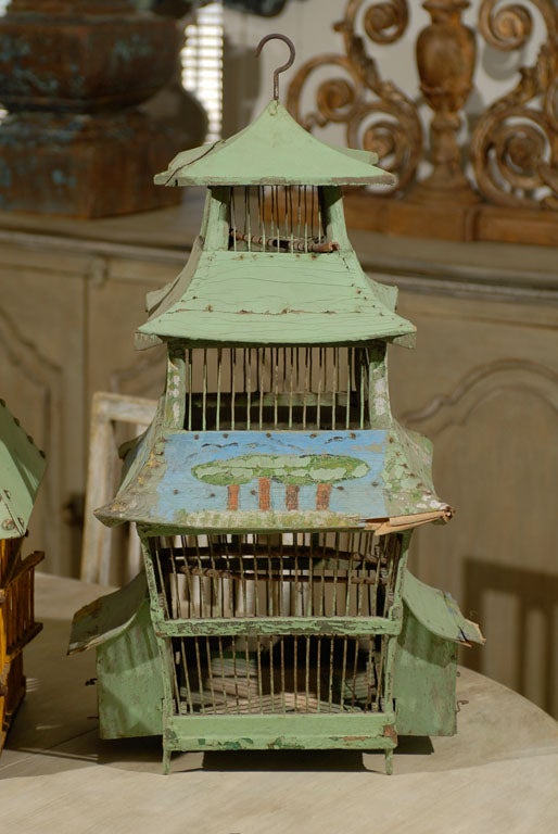 Italian Set Of Three Folk Art Birdcages