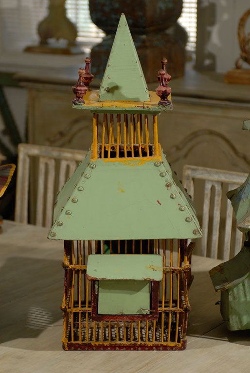 20th Century Set Of Three Folk Art Birdcages