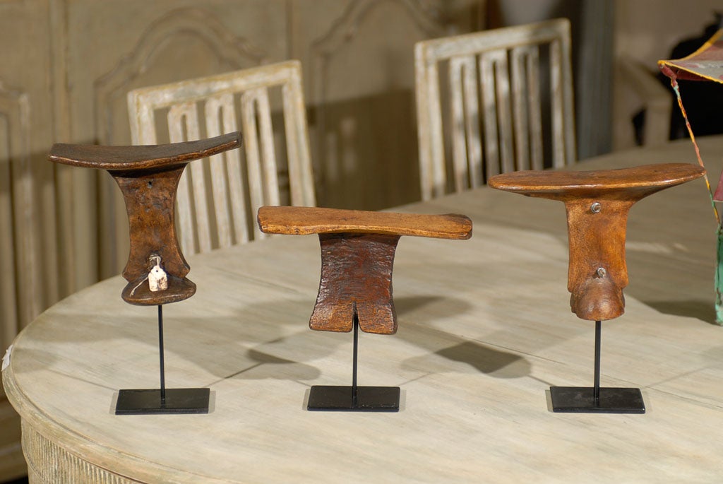 Metal Assortment of African Nomadic Headrests from Tanzania