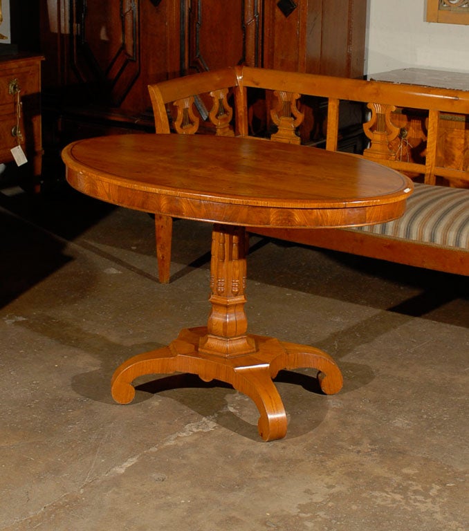 19th Century Swedish Period Karl Johan Elm Oval Table 5