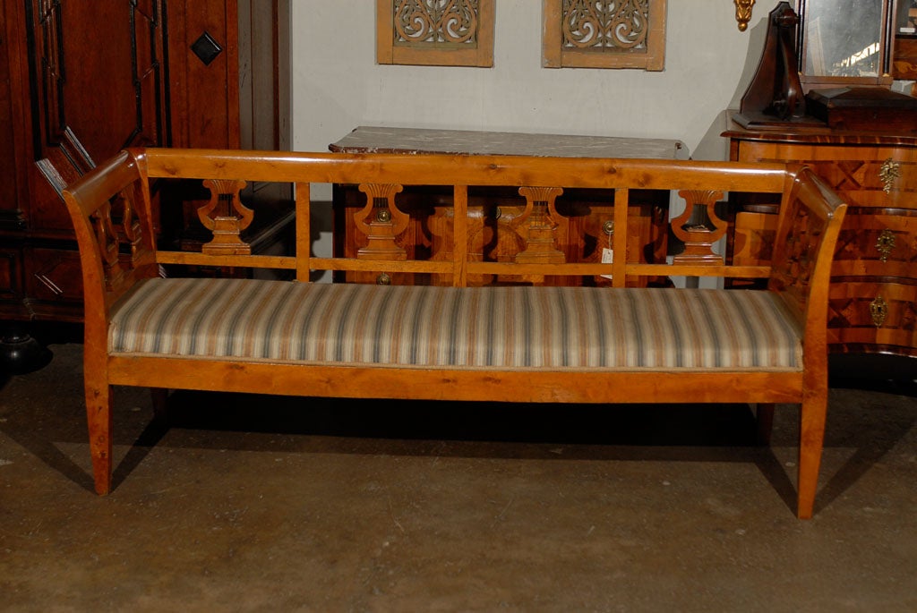 Swedish 19th Century Karl Johan Birchwood Bench/Settee 1