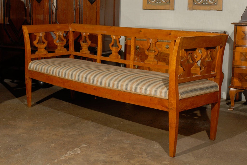 Swedish 19th Century Karl Johan Birchwood Bench/Settee 5