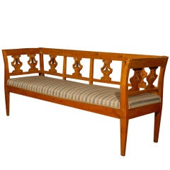 Swedish 19th Century Karl Johan Birchwood Bench/Settee