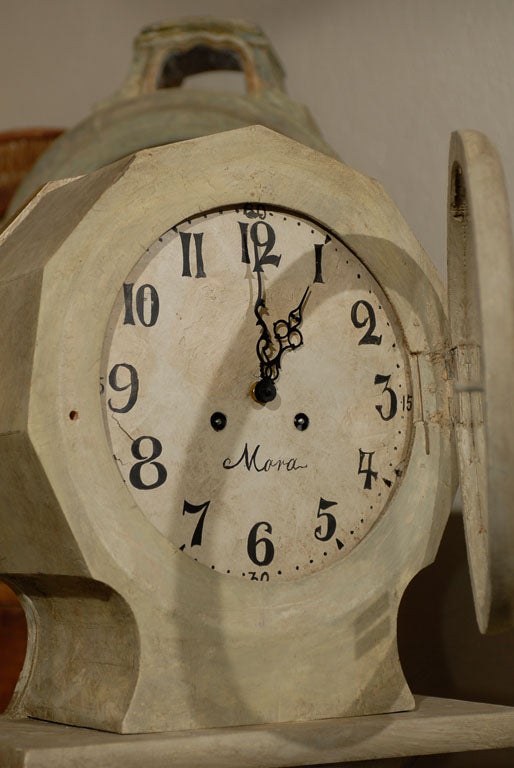 Metal 19th Century Tall Column Shaped Clock from Sweden For Sale