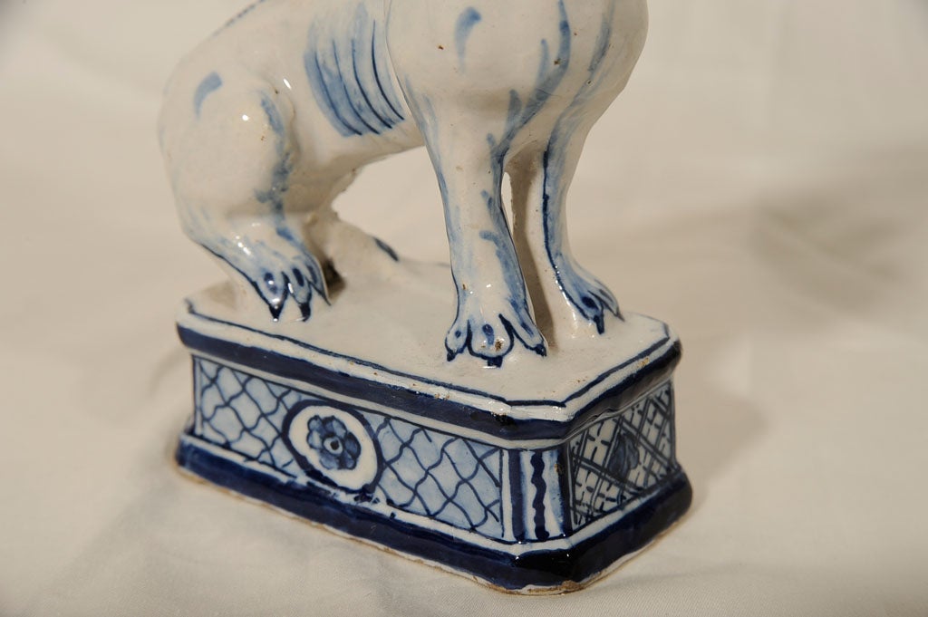 A Pair of Blue and White Delft Dogs 1