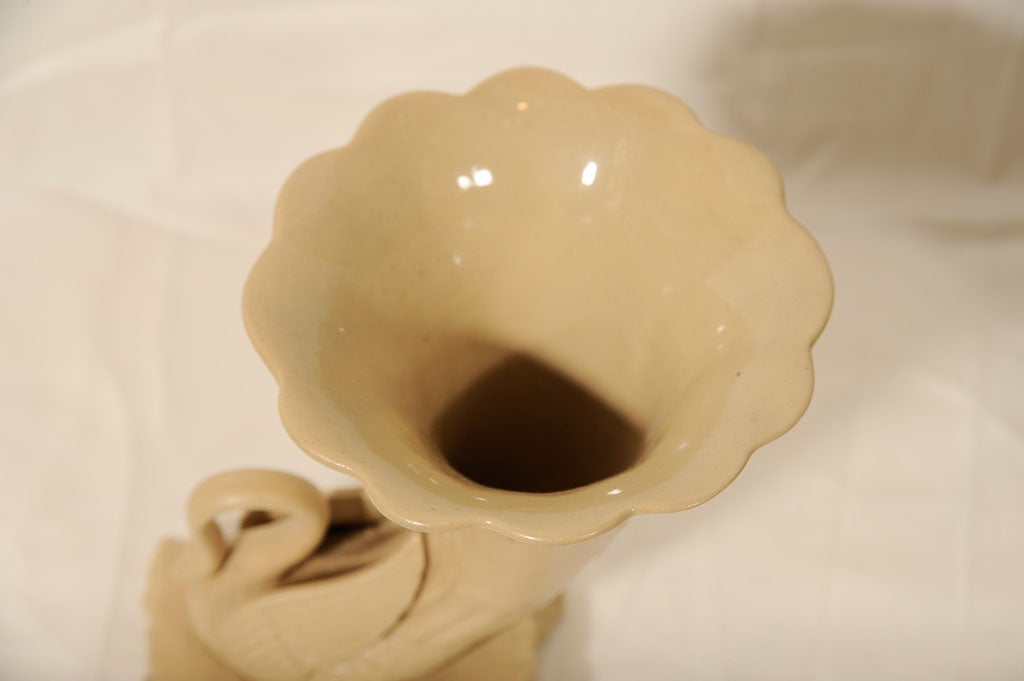 Pottery A Pair of Drabware Cornucopia