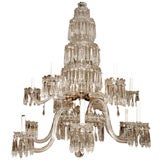 Antique 12 Arm Crystal Chandelier Attributed to F&C Osler
