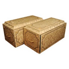 Pair of Vintage Upholstered Cartonniers 10