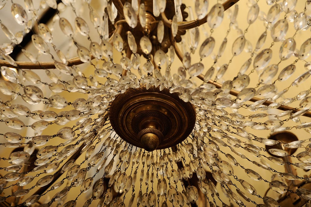 Antique Empire Bronze Twenty-three-light Crystal and Bronze Chandelier 1