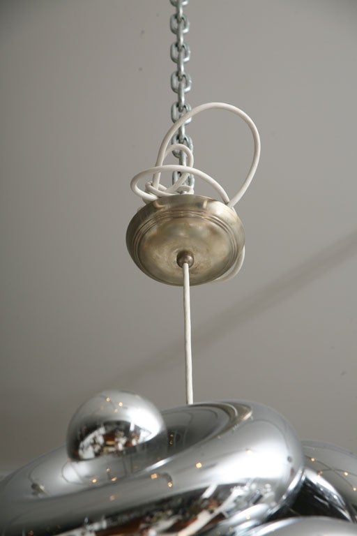 Mid Century Modern Chrome Italian Light Fixture at 1stDibs