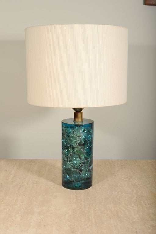 20th Century Marie Claude Fouquiere fractal resin table lamp