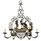 Iron Ship Chandelier