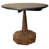 A Paul Evans Painted and Textured Steel and Slate Table.
