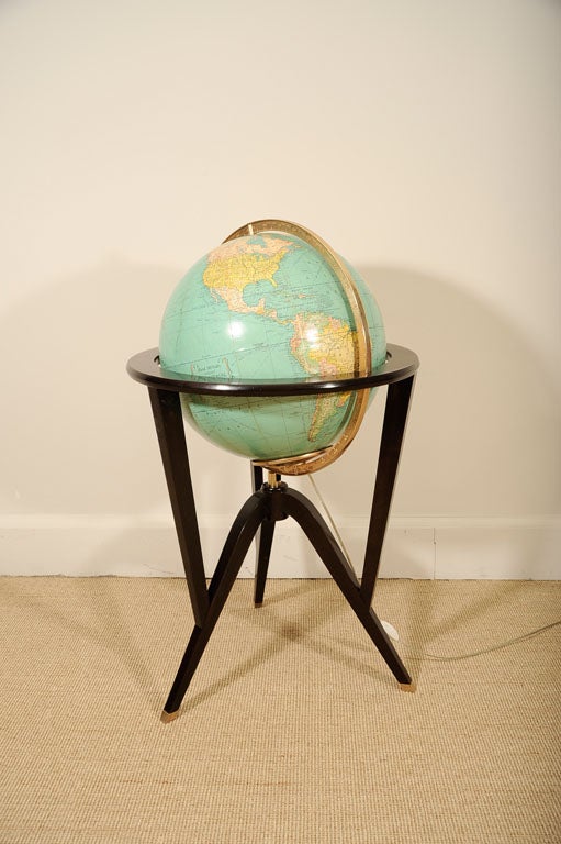 An Ed Wormley for Dunbar Rotating Globe Floor Lamp. 4