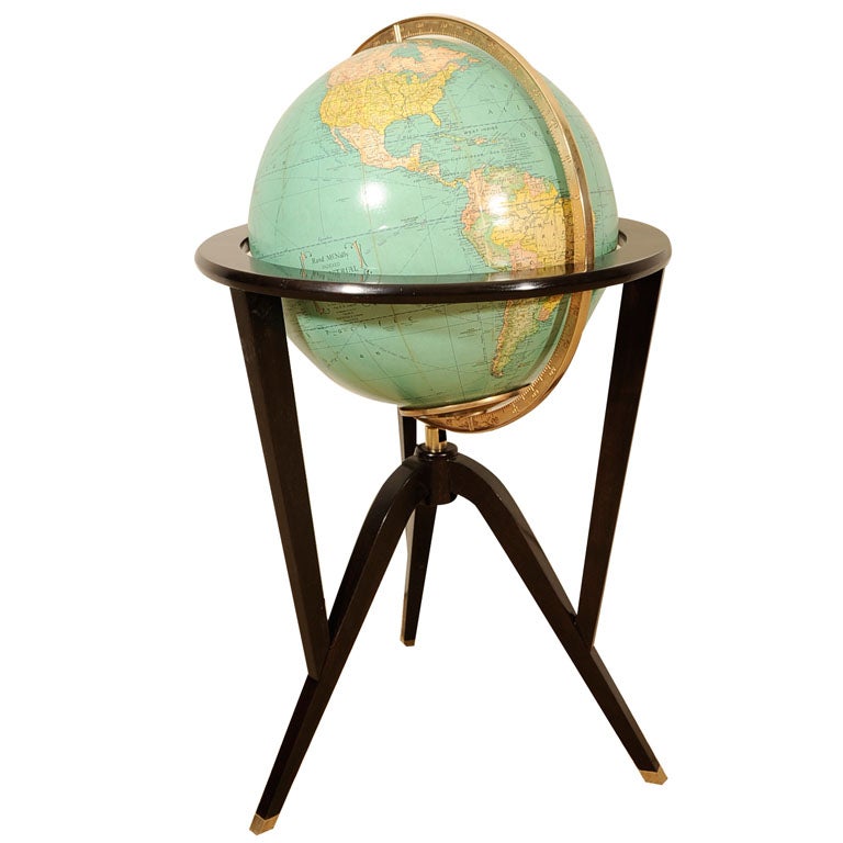 An Ed Wormley for Dunbar Rotating Globe Floor Lamp.