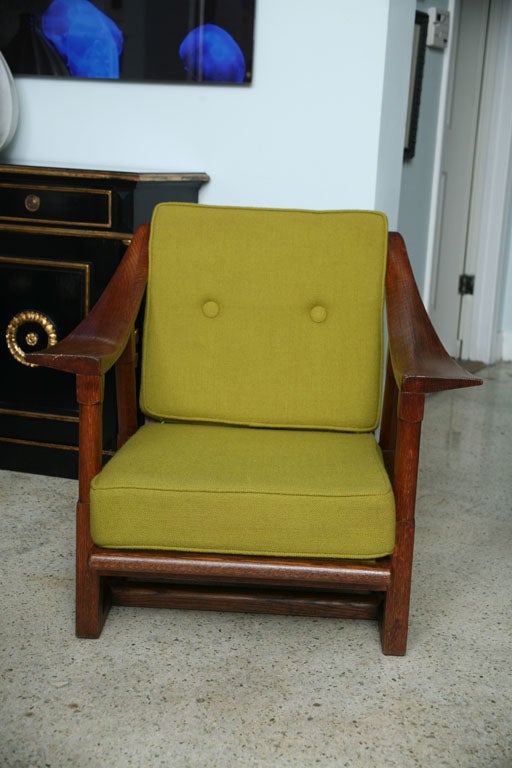 Mid-20th Century A Rare Pair of Chestnut Armchairs attributed to Pierre Legrain