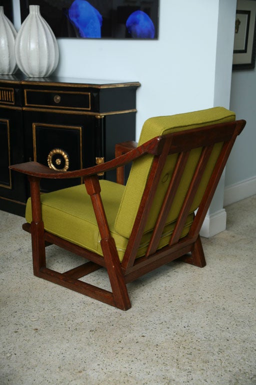 A Rare Pair of Chestnut Armchairs attributed to Pierre Legrain 1
