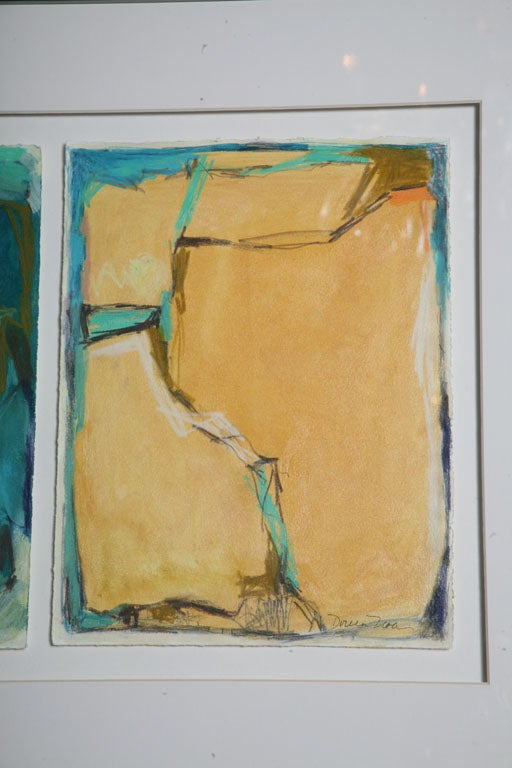 American Doreen Noar, Oil on Paper, Diptych For Sale