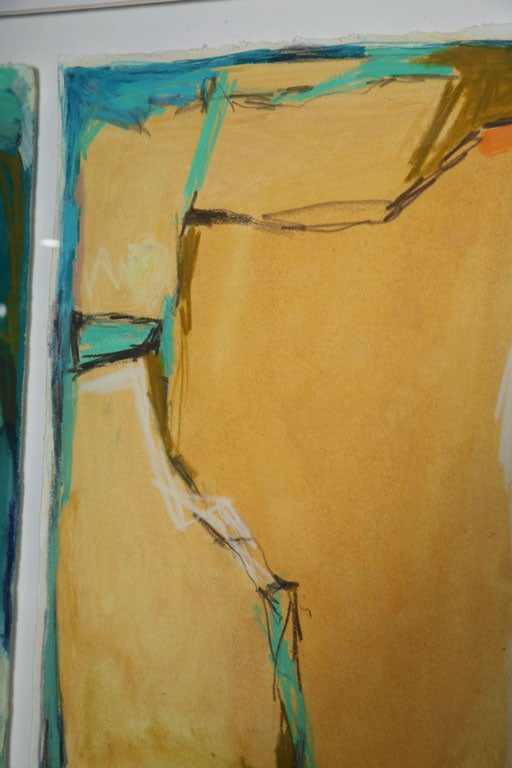 Doreen Noar, Oil on Paper, Diptych For Sale 2