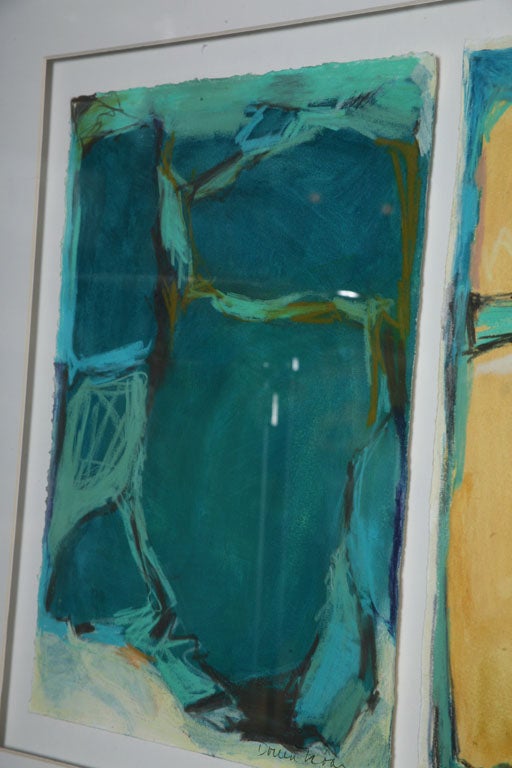 Doreen Noar, Oil on Paper, Diptych For Sale 3