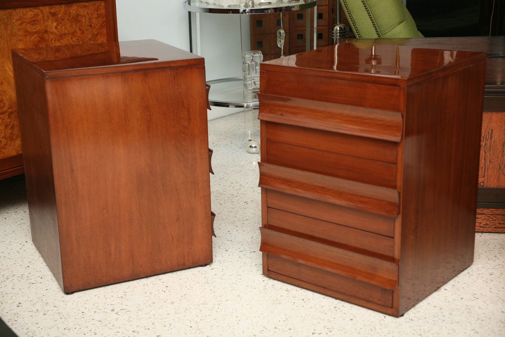 A Pair of Carlo Di Carli Mahogany Commodini, for Singer and Sons 6