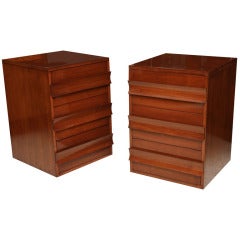 A Pair of Carlo Di Carli Mahogany Commodini, for Singer and Sons
