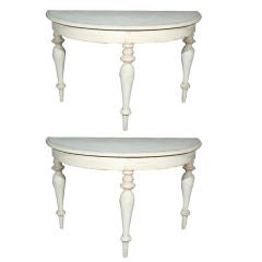 Pair of Swedish Demilune Tables