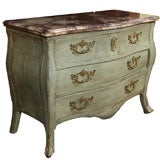 Louis XV Style Paint Decorated Marble-Top Commode