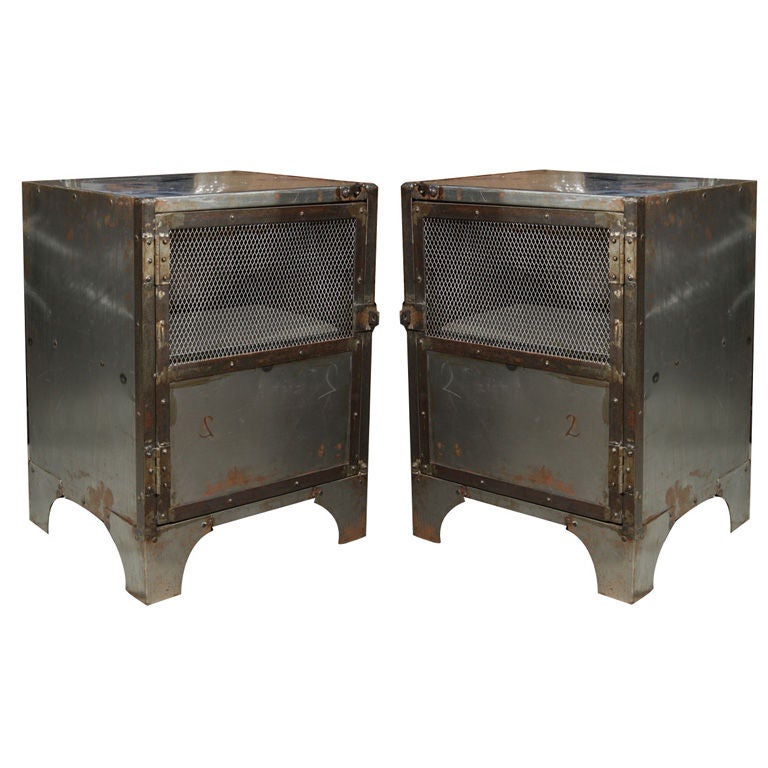 Pair of Metal Industrial Stands