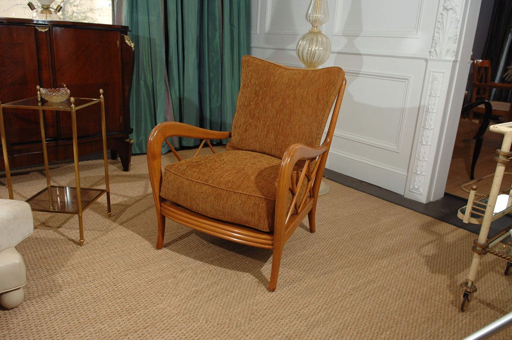 Pair of Italian club chairs attributed to Paolo Buffa, circa 1940s