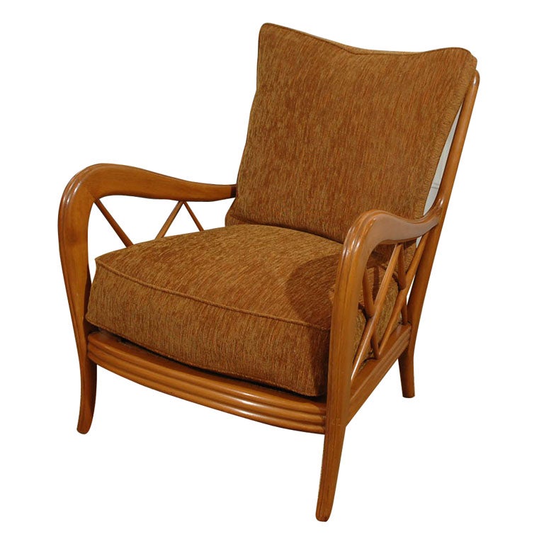 Pair of Italian Club Chairs Attributed to Paolo Buffa, 1940s For Sale