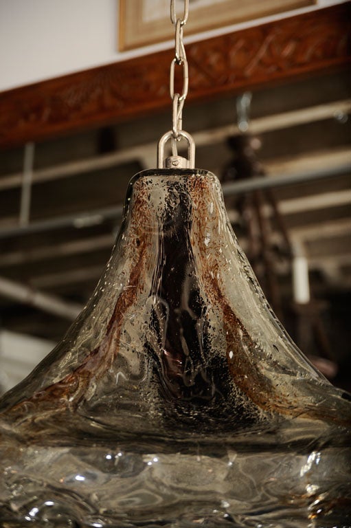 Large 1960's Murano Glass  Bell Shaped Pendant Light