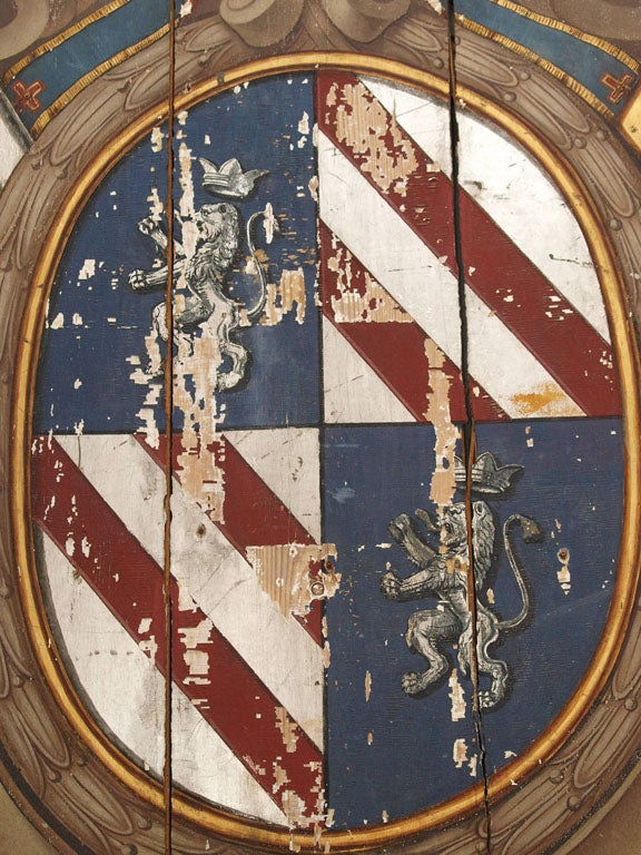 Wood LARGE AMORIAL CREST For Sale