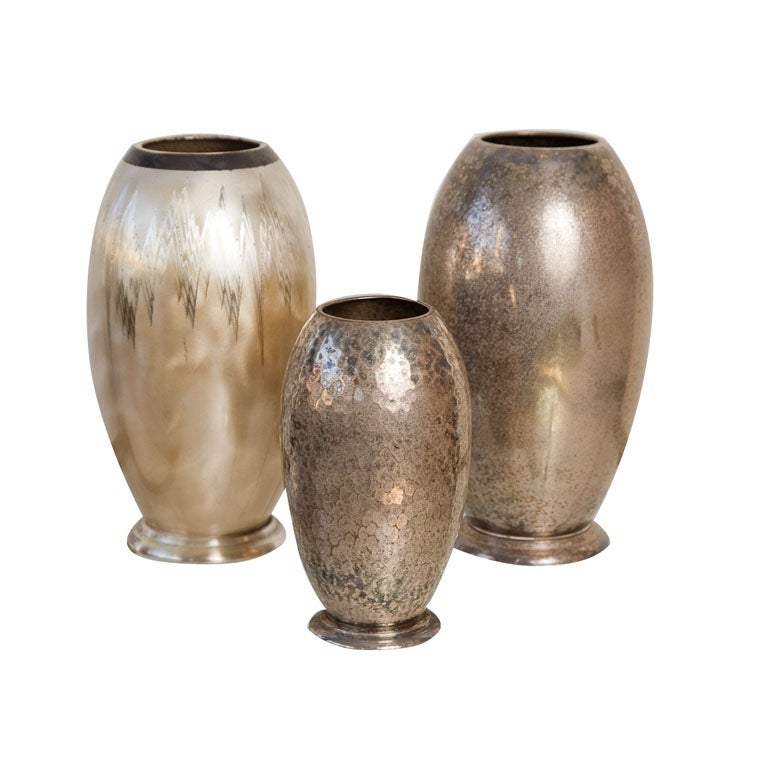 Set of Three WMF Ikora Art Deco Vases at 1stDibs