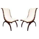 Antique Pair of Early 20th C. Veranda Slipper Chairs