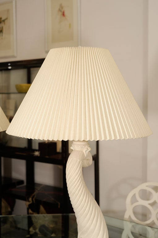 Pair of Plaster Cornucopia Lamps