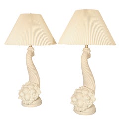 Pair of Plaster Cornucopia Lamps